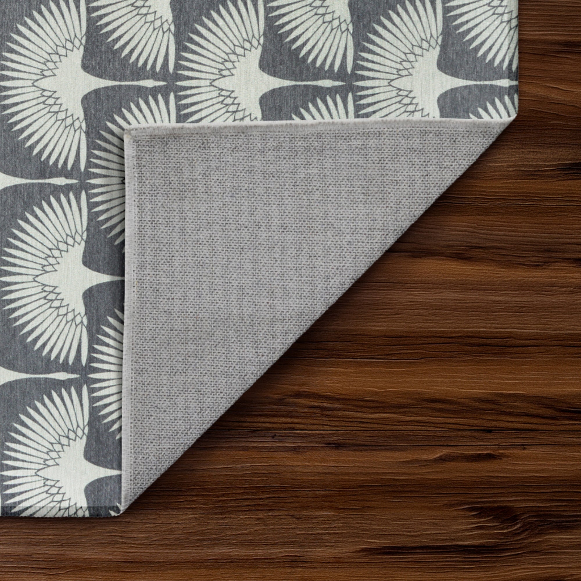 Flock Slate Grey Washable Rug