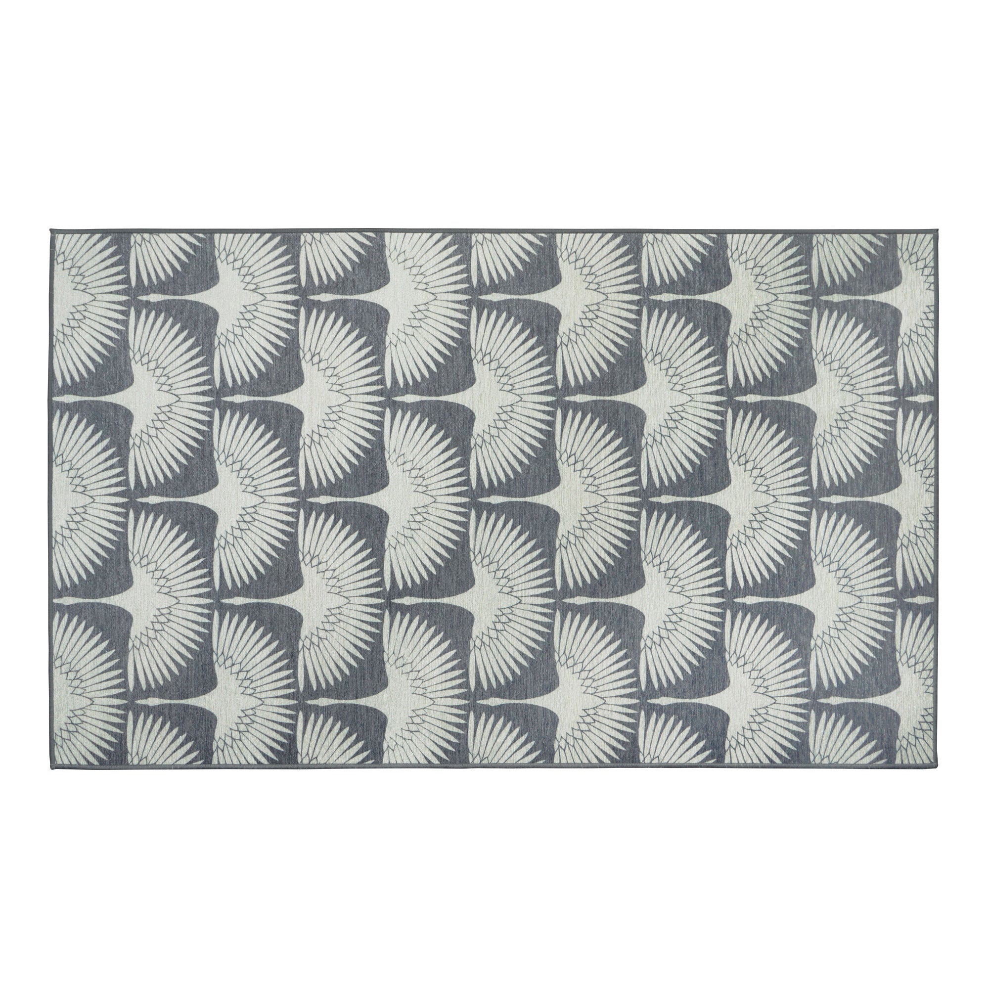 Flock Slate Grey Washable Rug