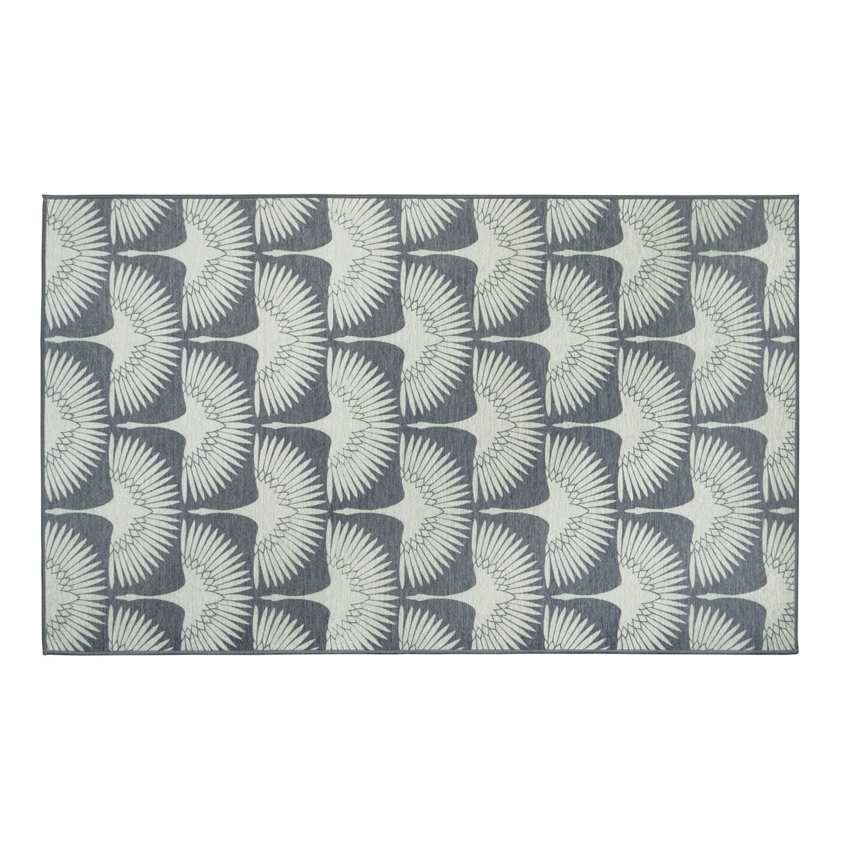 Flock Slate Grey Washable Rug