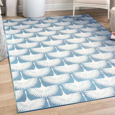 Flock Colfax Blue Washable Rug