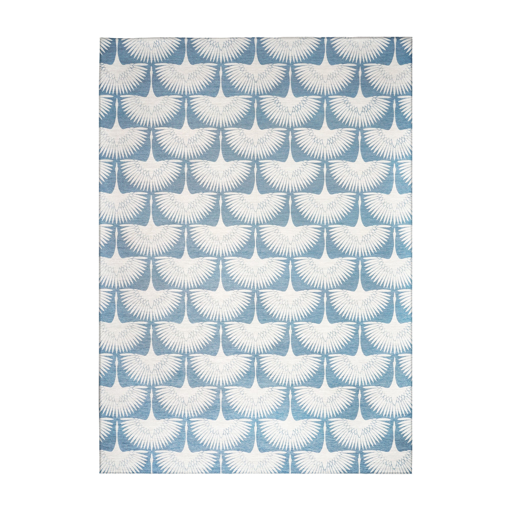 Flock Colfax Blue Dining Room Washable Rug