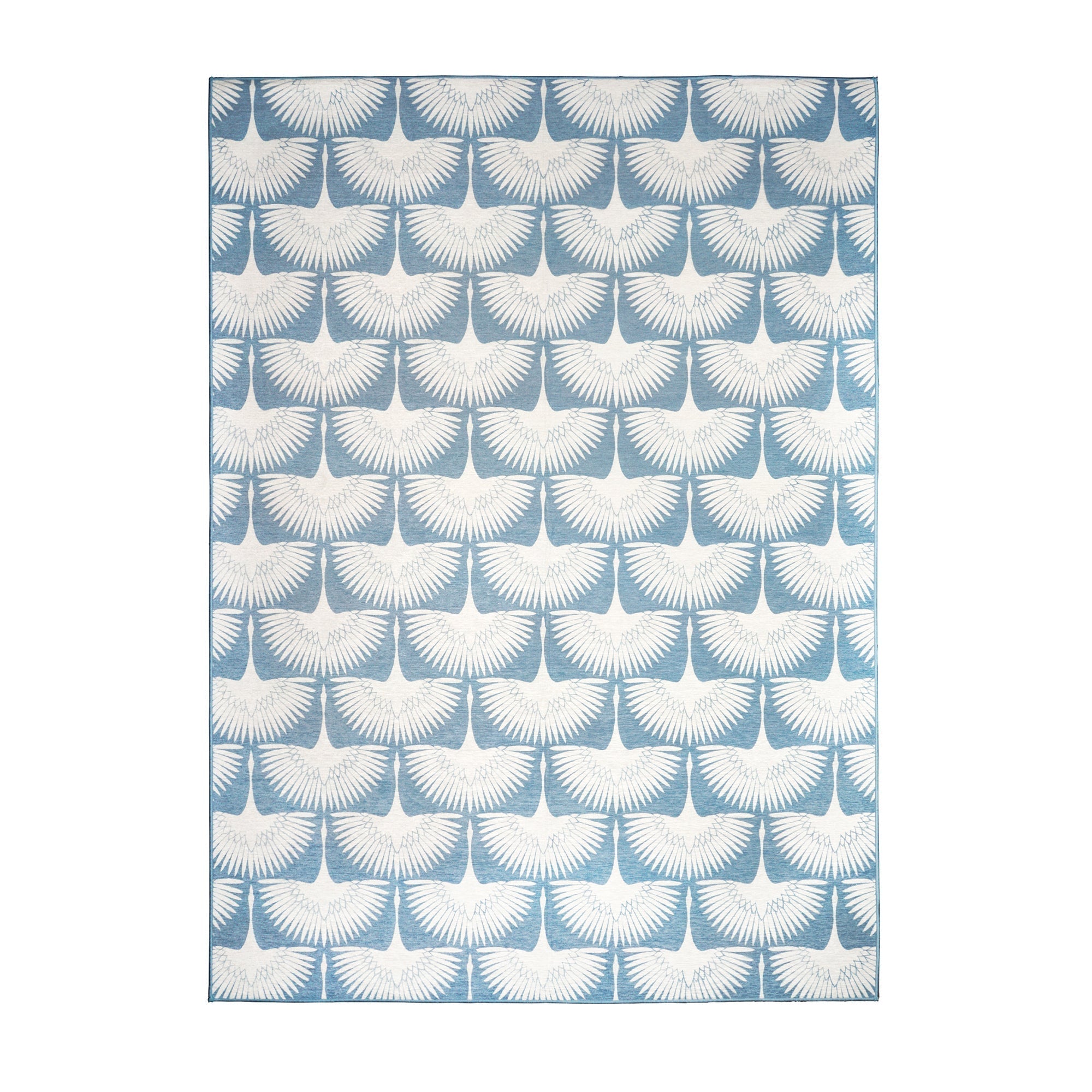 Flock Colfax Blue Bedroom Washble Rug
