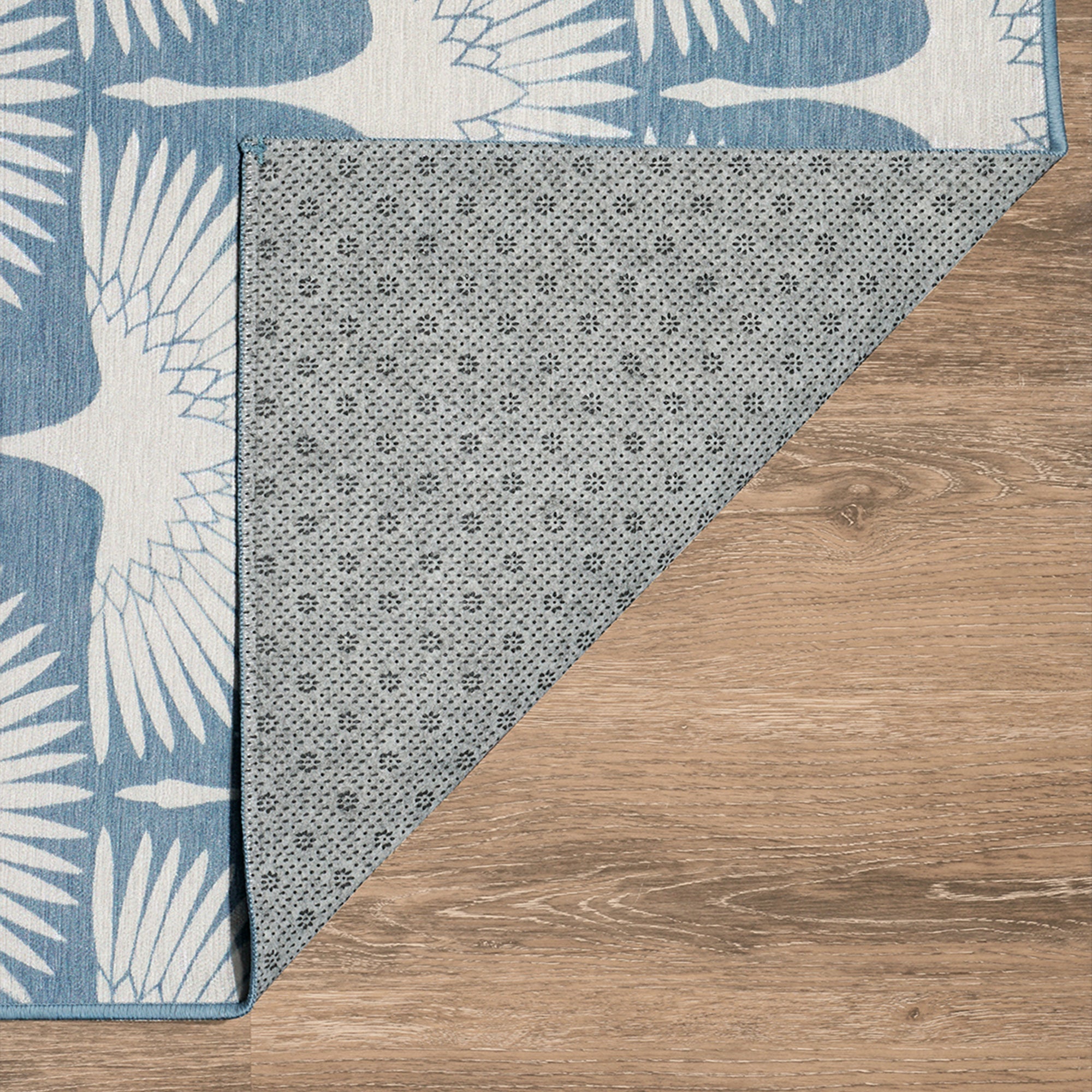 Flock Colfax Blue Bedroom Washble Rug