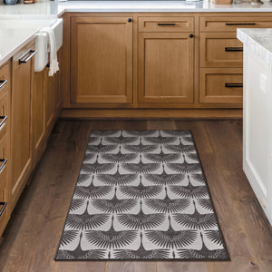 Flock Kettle Black Washable Rug