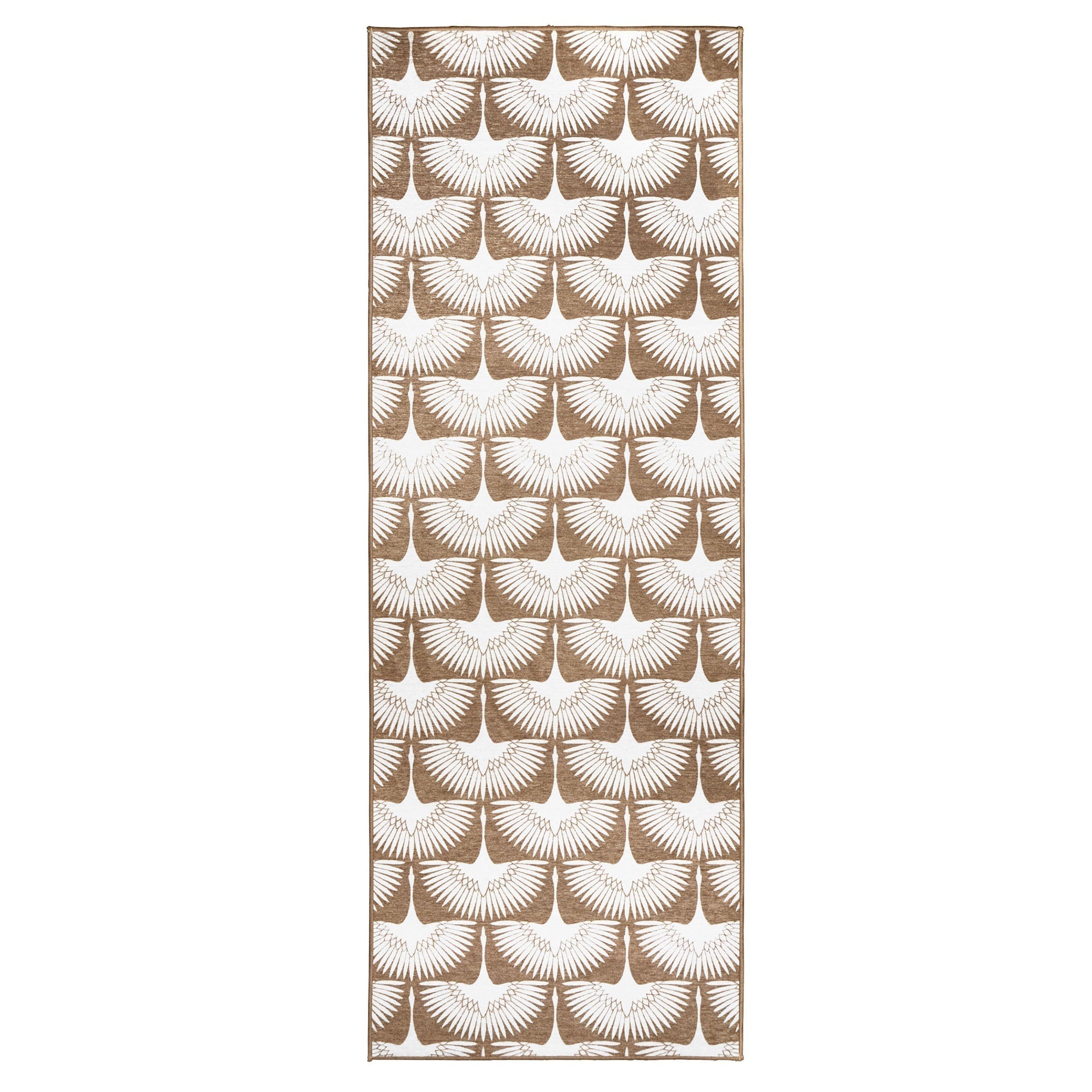 Flock Camel Bedroom Washble Rug
