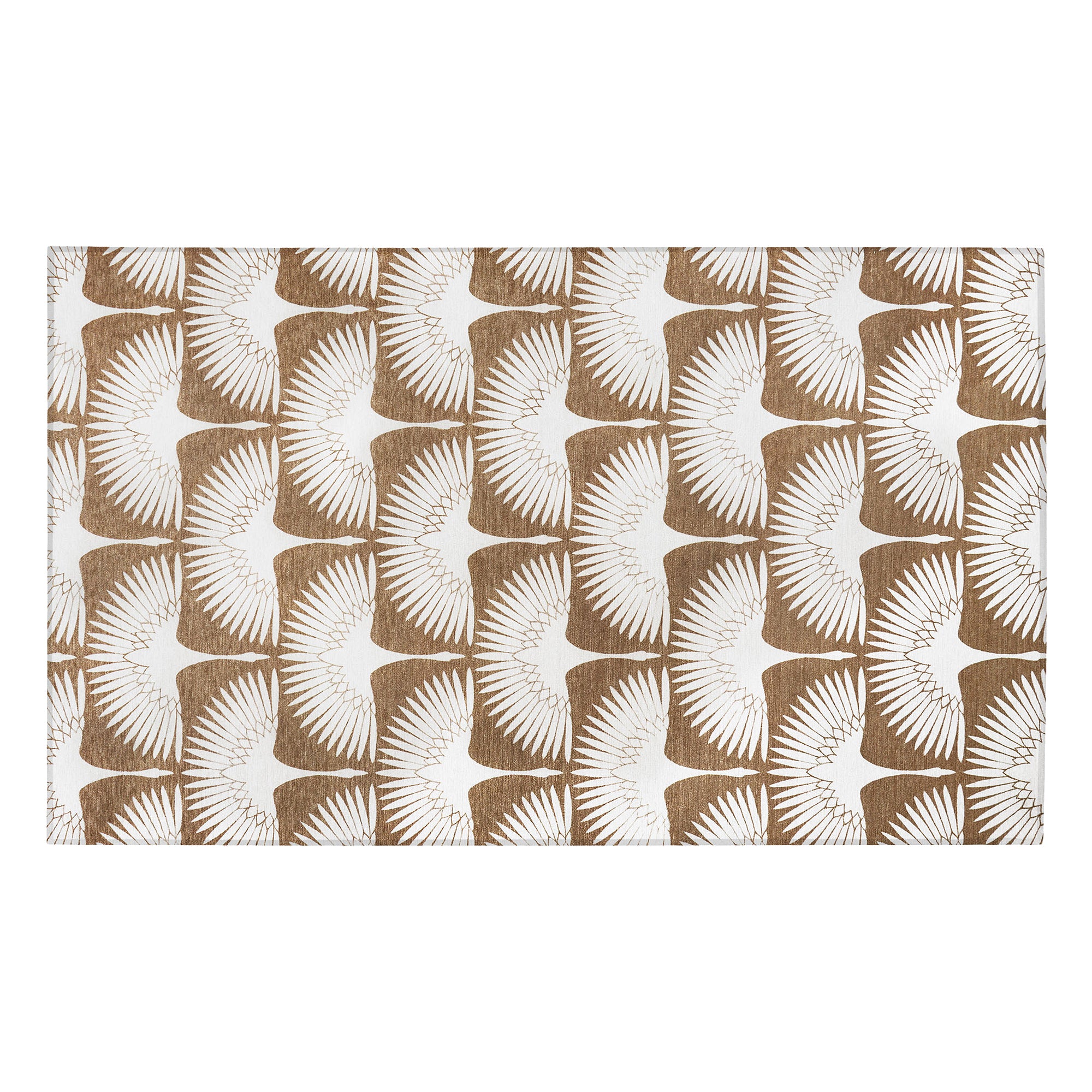 Flock Camel Hallway Washable Rug