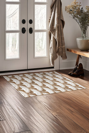 Flock Camel Washable Rug