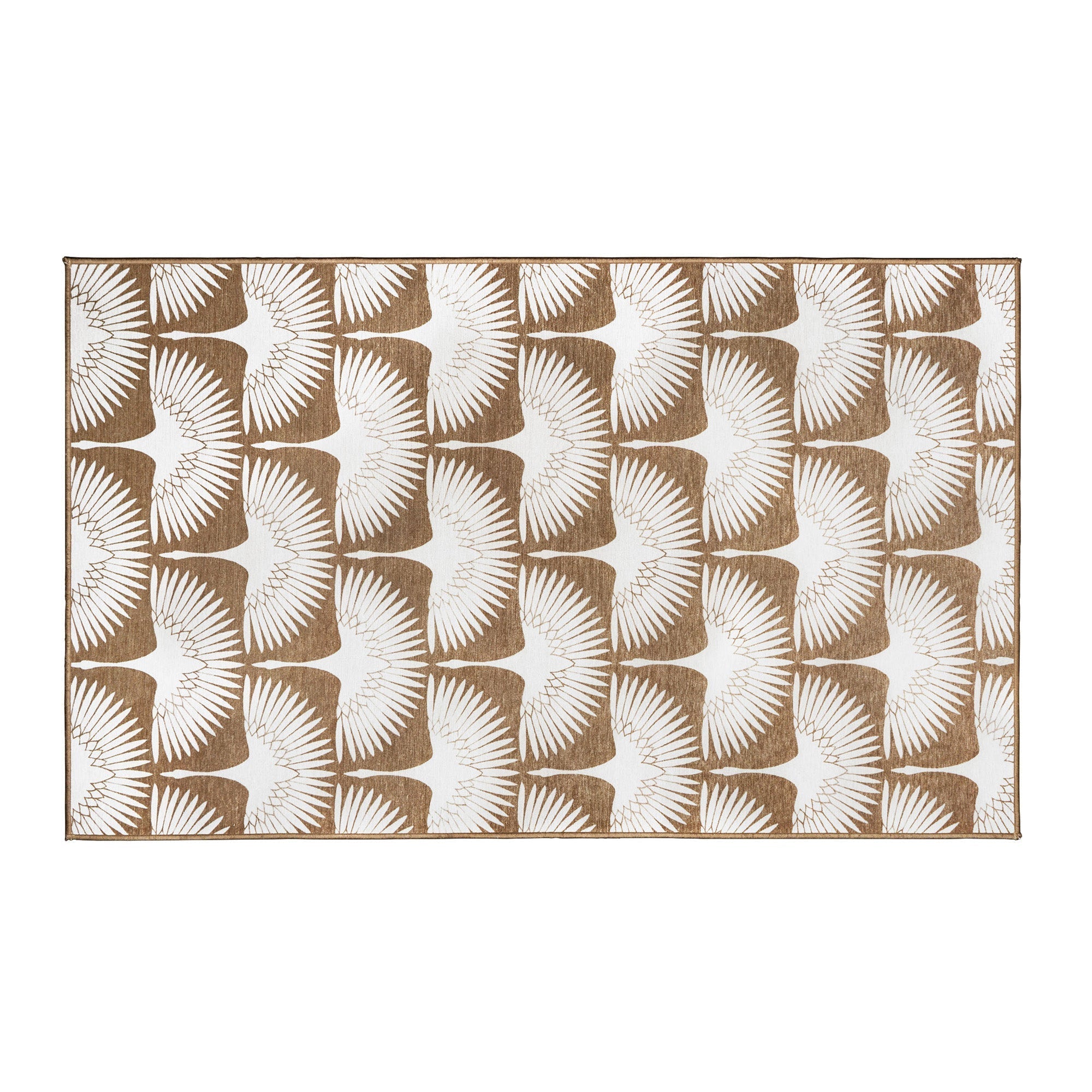 Flock Camel Bedroom Washble Rug