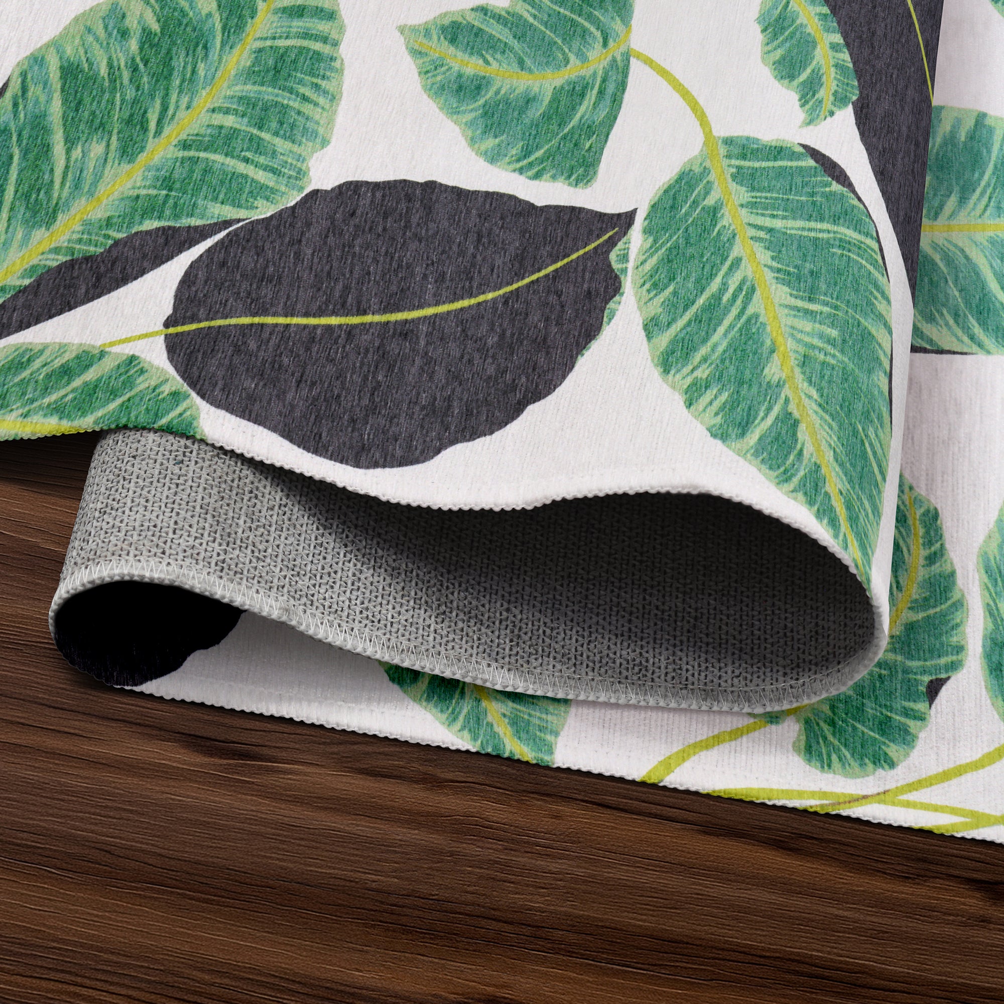 Hojas Rainforest Emerald Washable Rug