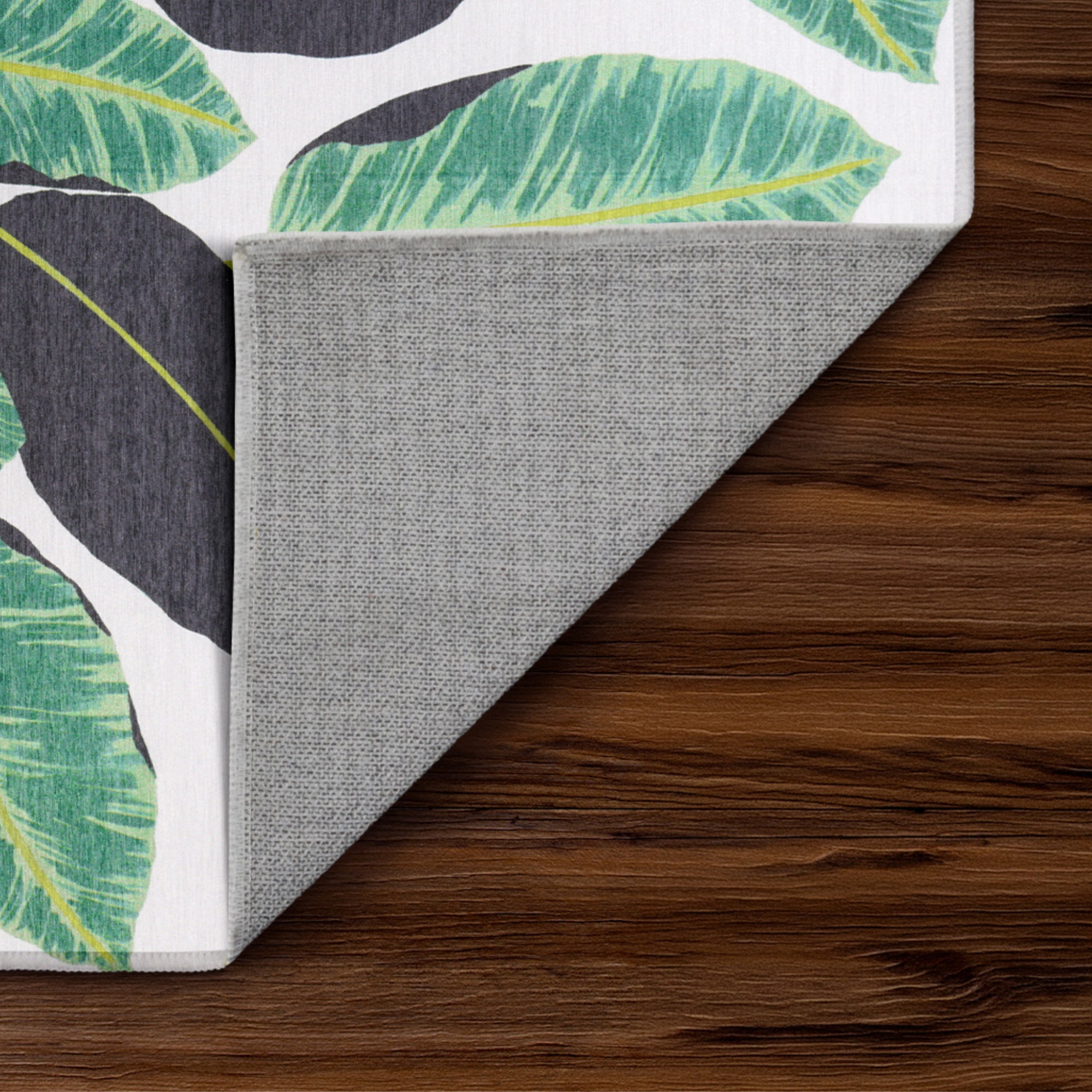 Hojas Rainforest Emerald Washable Rug