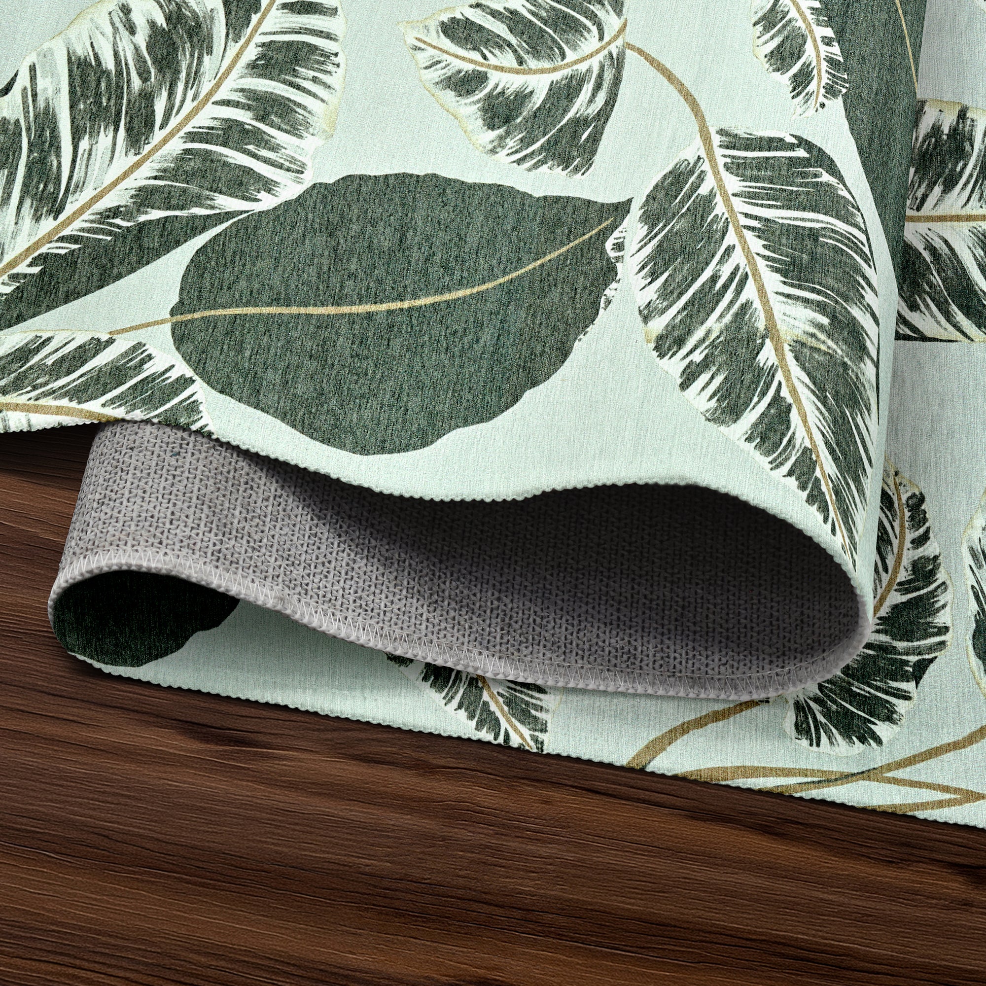 Hojas Cubanas Mint Washable Rug