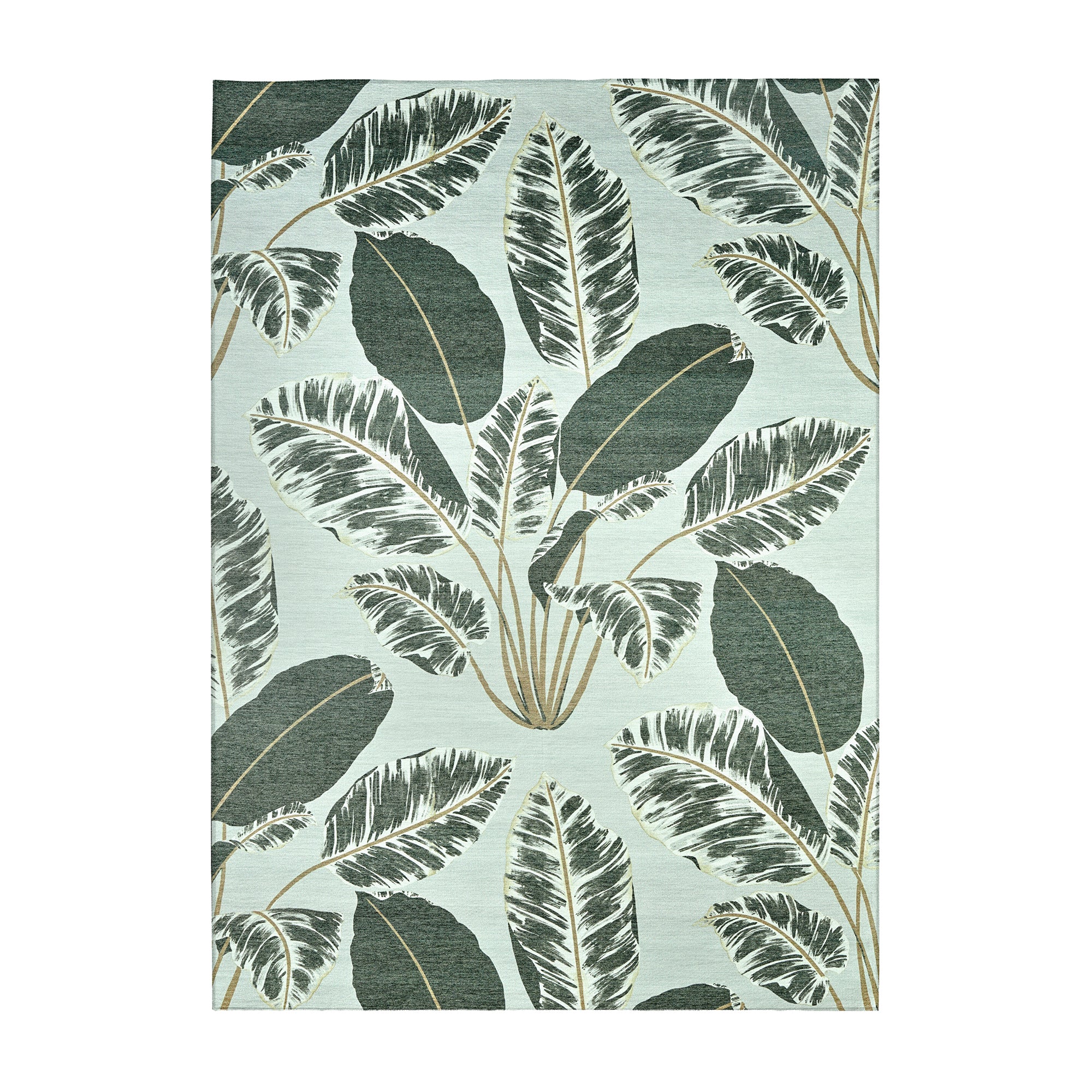 Hojas Cubanas Mint Washable Rug