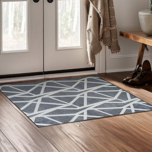 Intersections Spruce Blue Washable Rug