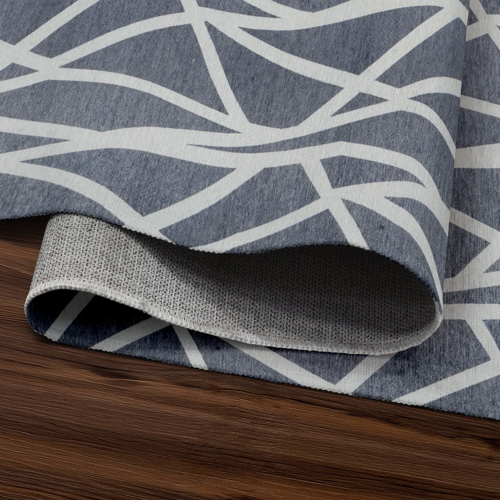 Intersections Slate Grey Washable Rug