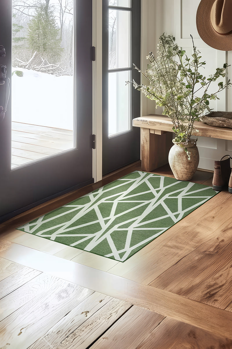 Intersections Juniper Green Washable Rug