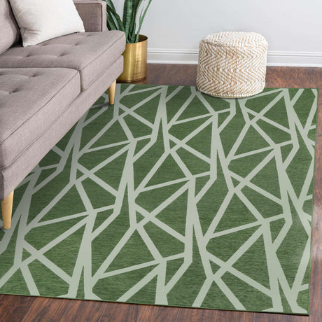 Intersections Juniper Green Washable Rug