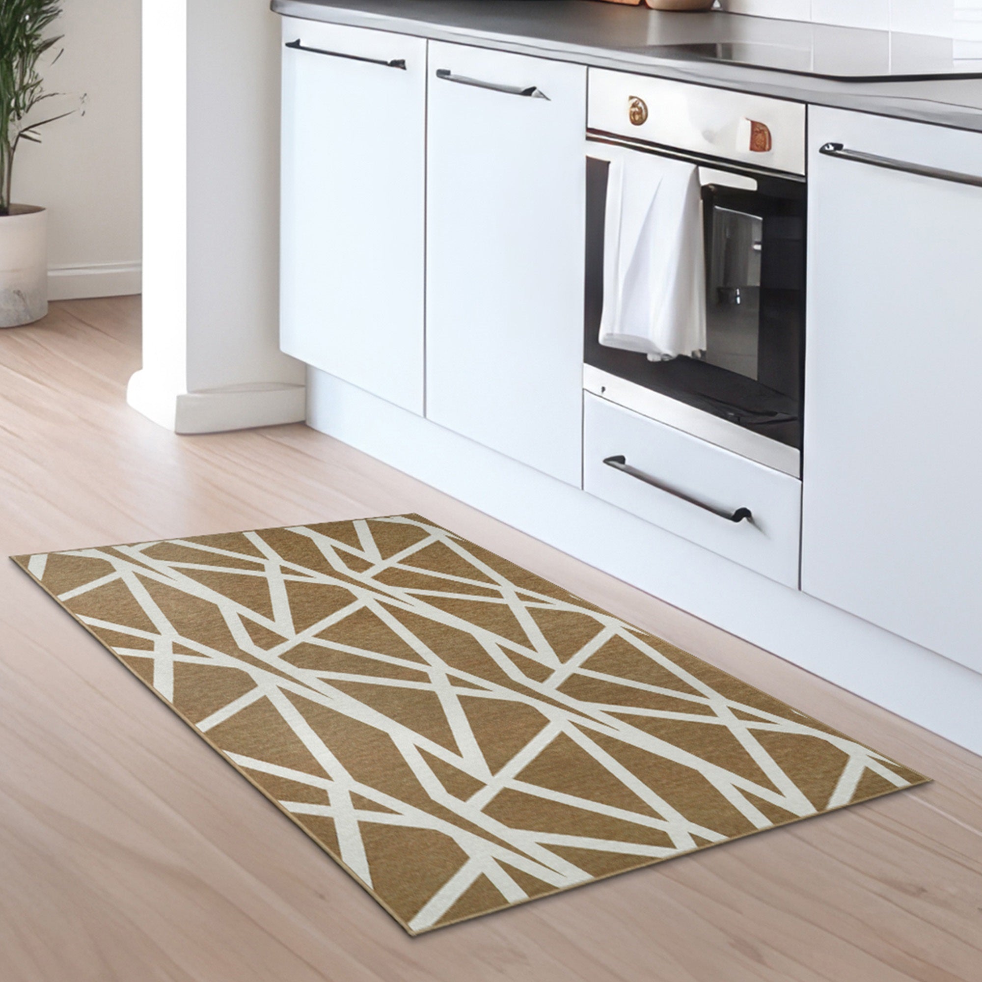 Intersections Camel Washable Rug