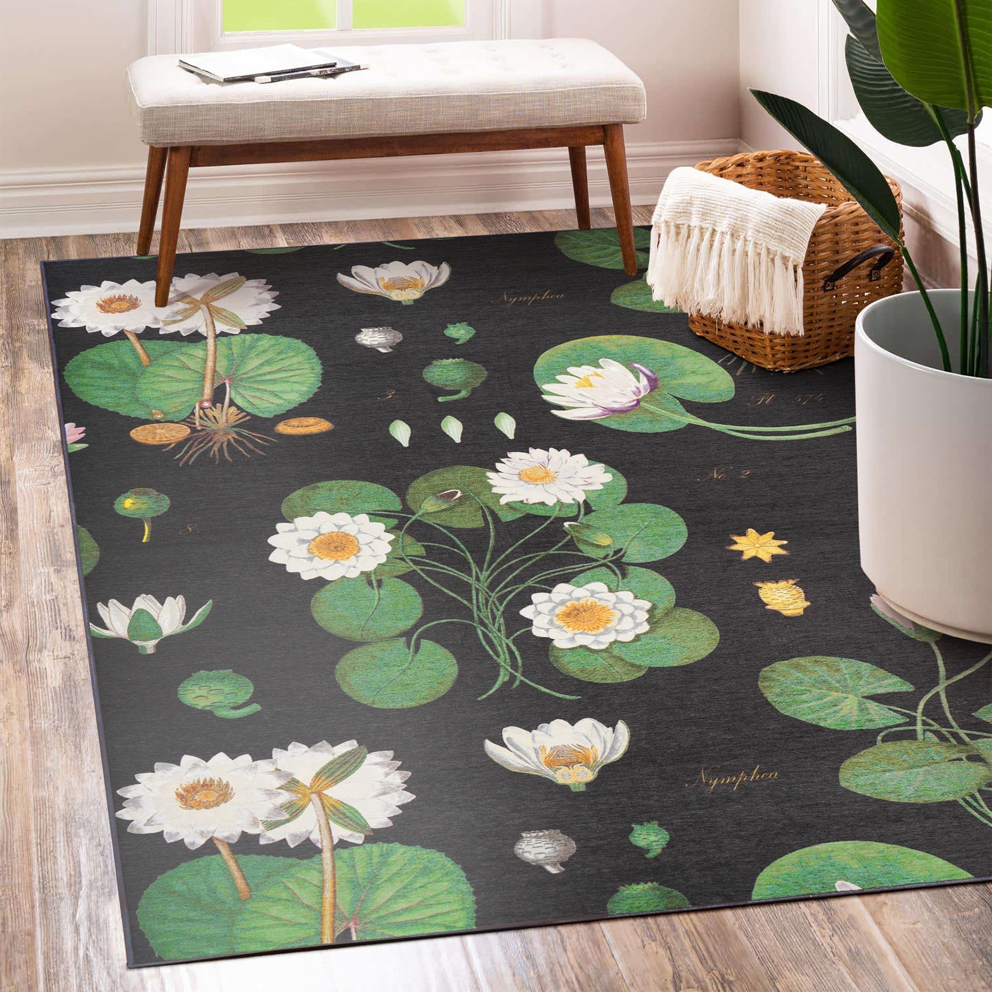 Lotus Kettle Multicolor Bedroom Washble Rug