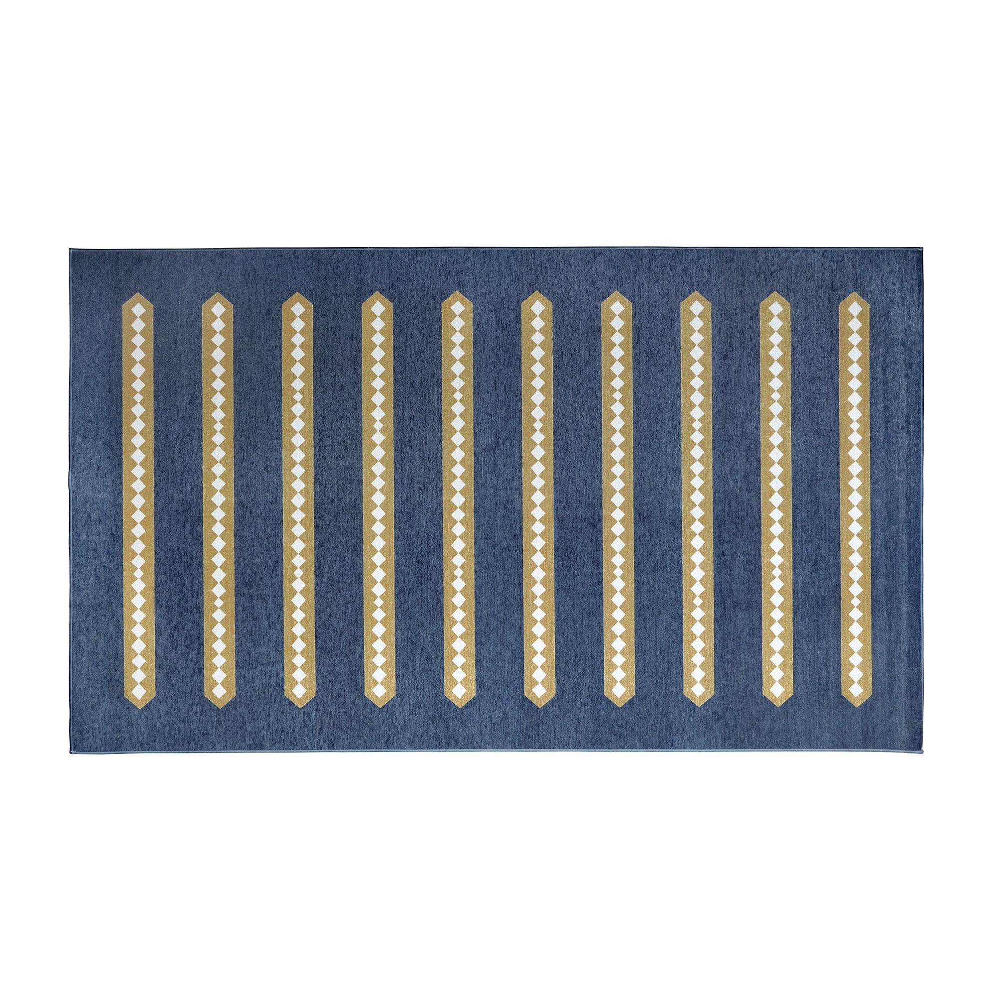 Dash And Dot Indigo Camel Kitchen Washable Rug