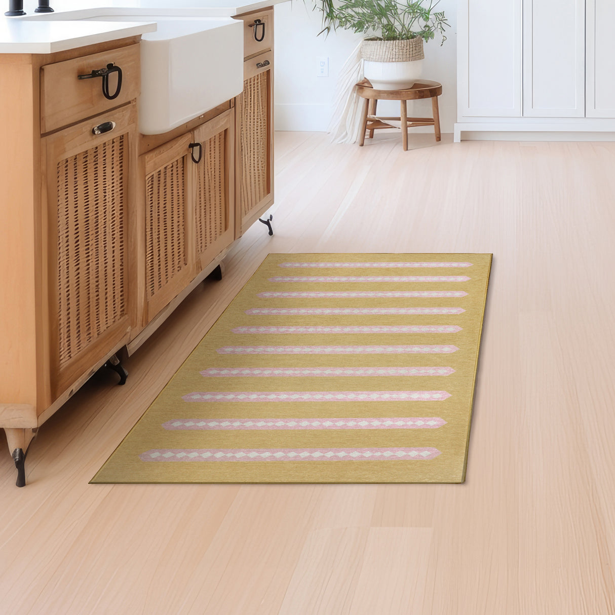 Dash And Dot Honey Beige Washable Rug