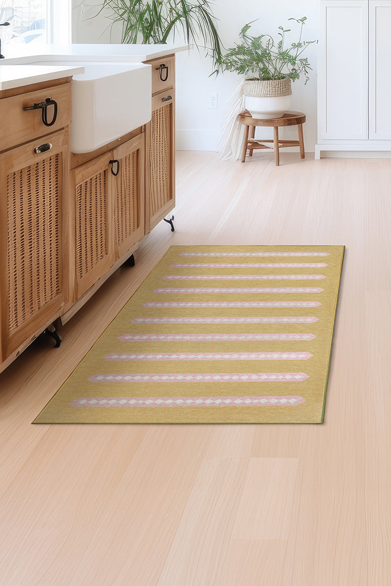 Dash And Dot Honey Beige Washable Rug