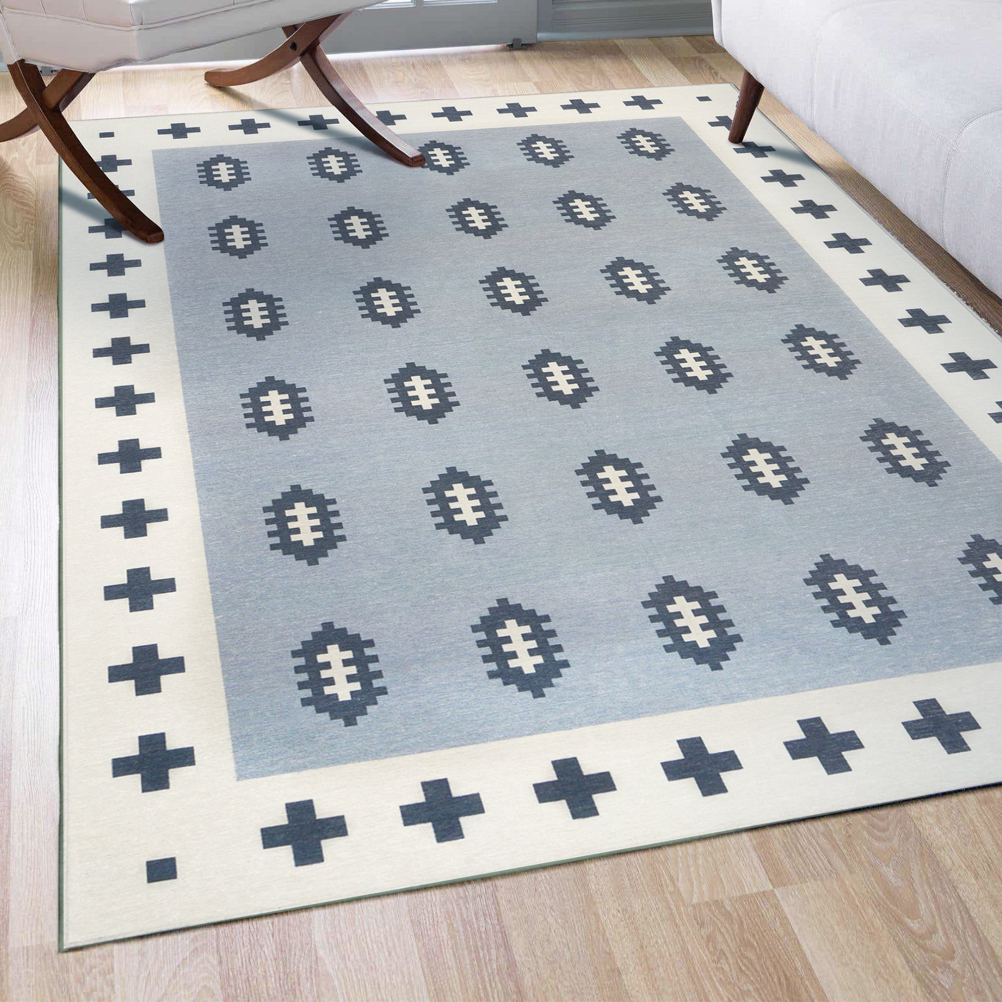 Nordic Weave Cool Grey Washable Rug