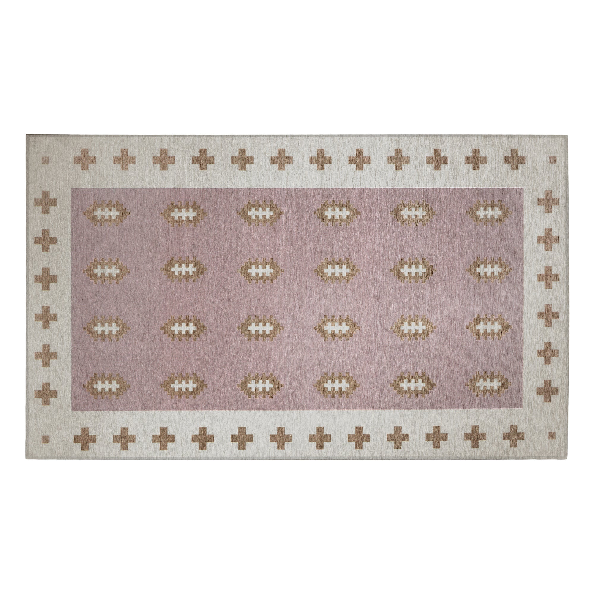 Nordic Weave Petal Pink Bathroom Washable Rug