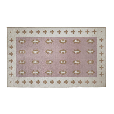 Nordic Weave Petal Pink Washable Rug