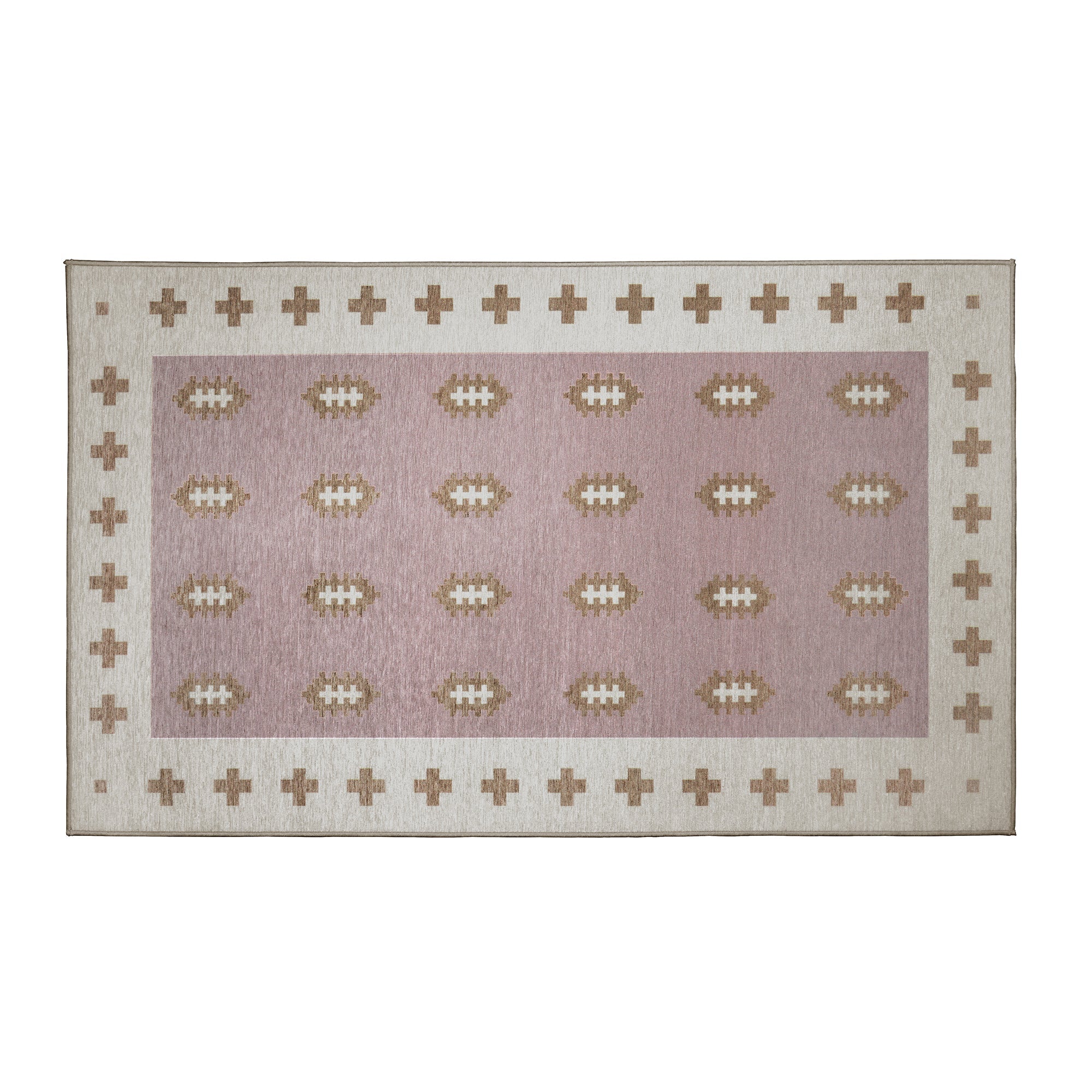 Nordic Weave Petal Pink Bedroom Washble Rug