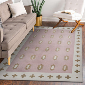 Nordic Weave Petal Pink Washable Rug