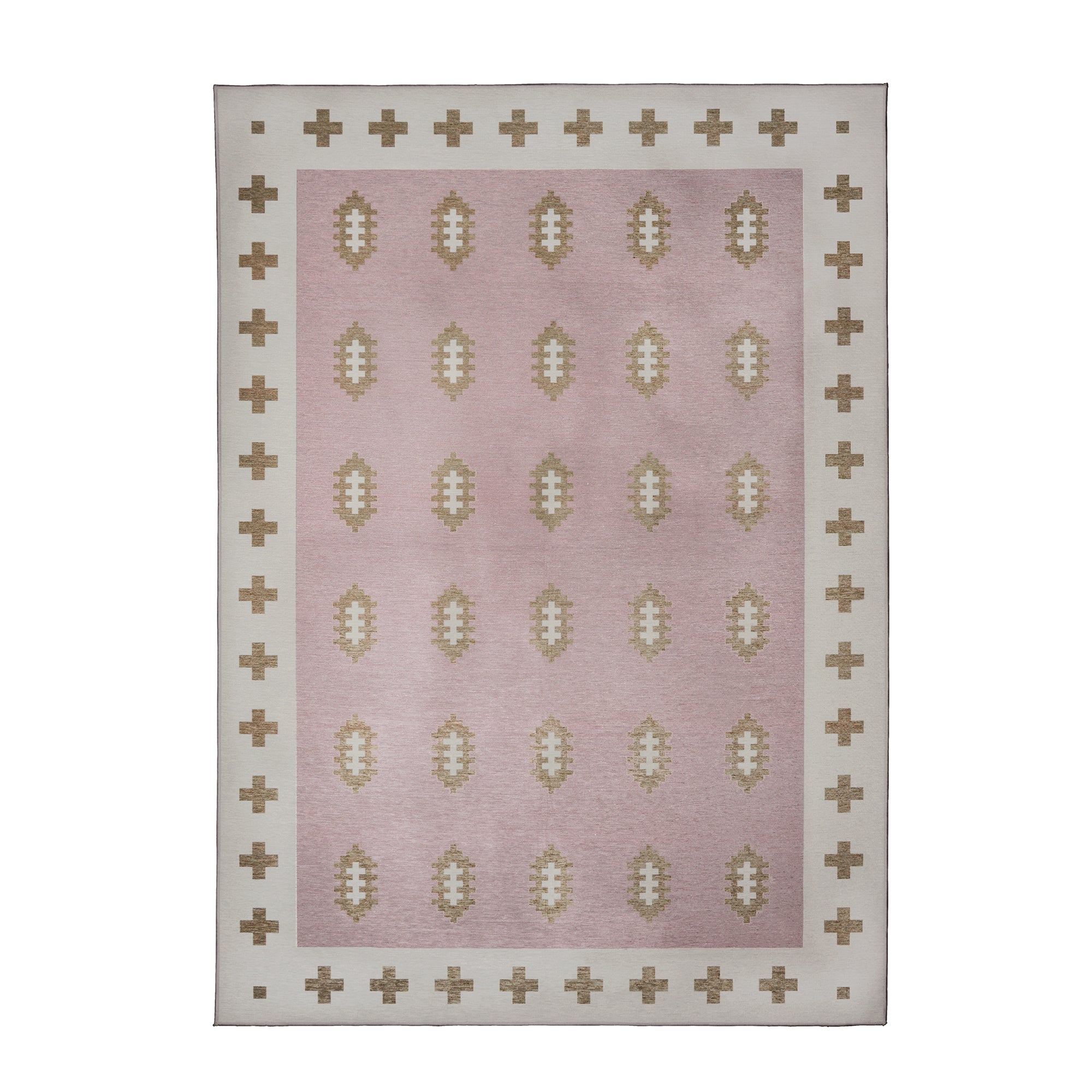 Nordic Weave Petal Pink Bedroom Washble Rug