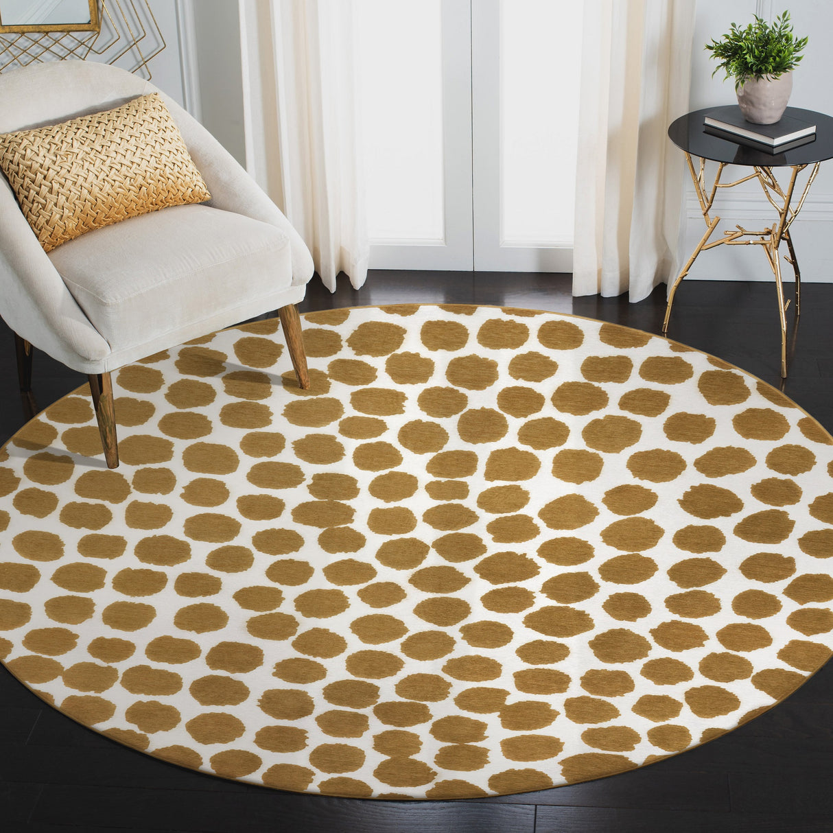 Puff Dotty Honey Beige Washable Rug