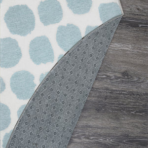 Puff Dotty Lake Blue Washable Rug