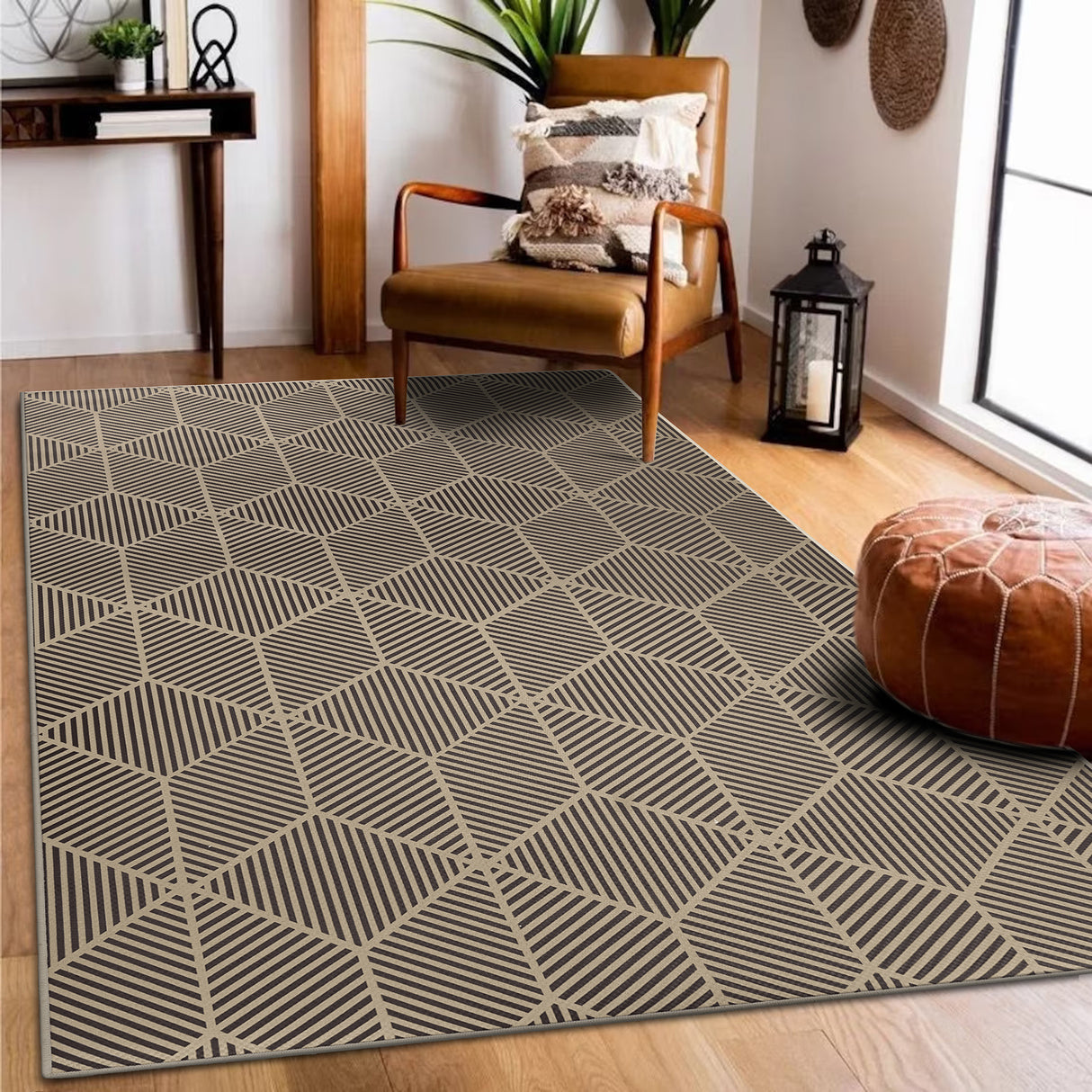 Jute Q-Bert Washable Rug In Natural 5'x7'