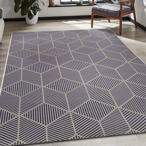 Jute Q-Bert Washable Rug In Navy 5'x7'