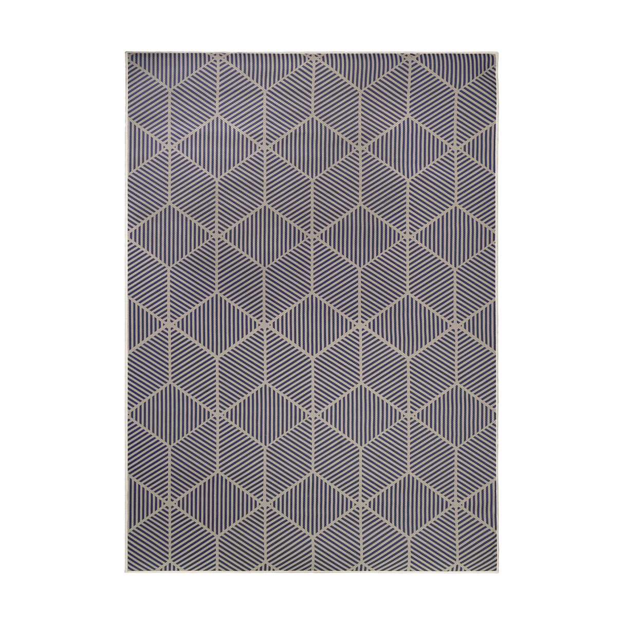 Jute Q-Bert Washable Rug In Navy 5'x7'