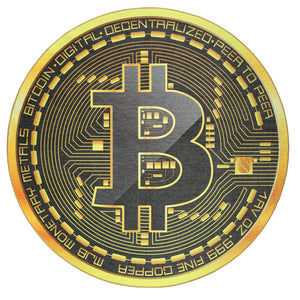 Bitcoin 6' Round Machine Washable Rug