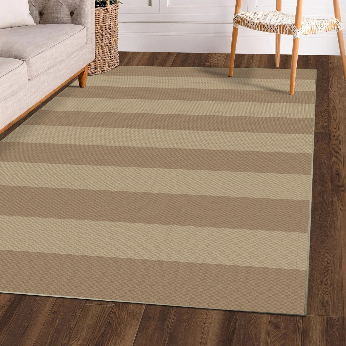 Jute Anika Striped Washable Rug 5'x7'