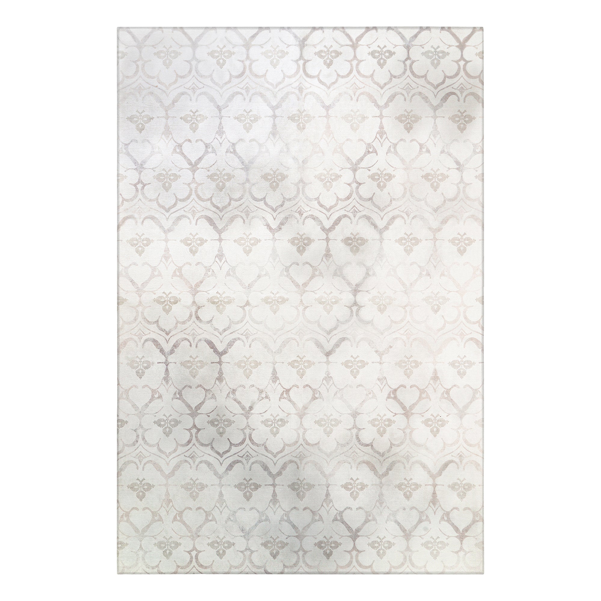 Leilani Damask Ivory Washable Rug