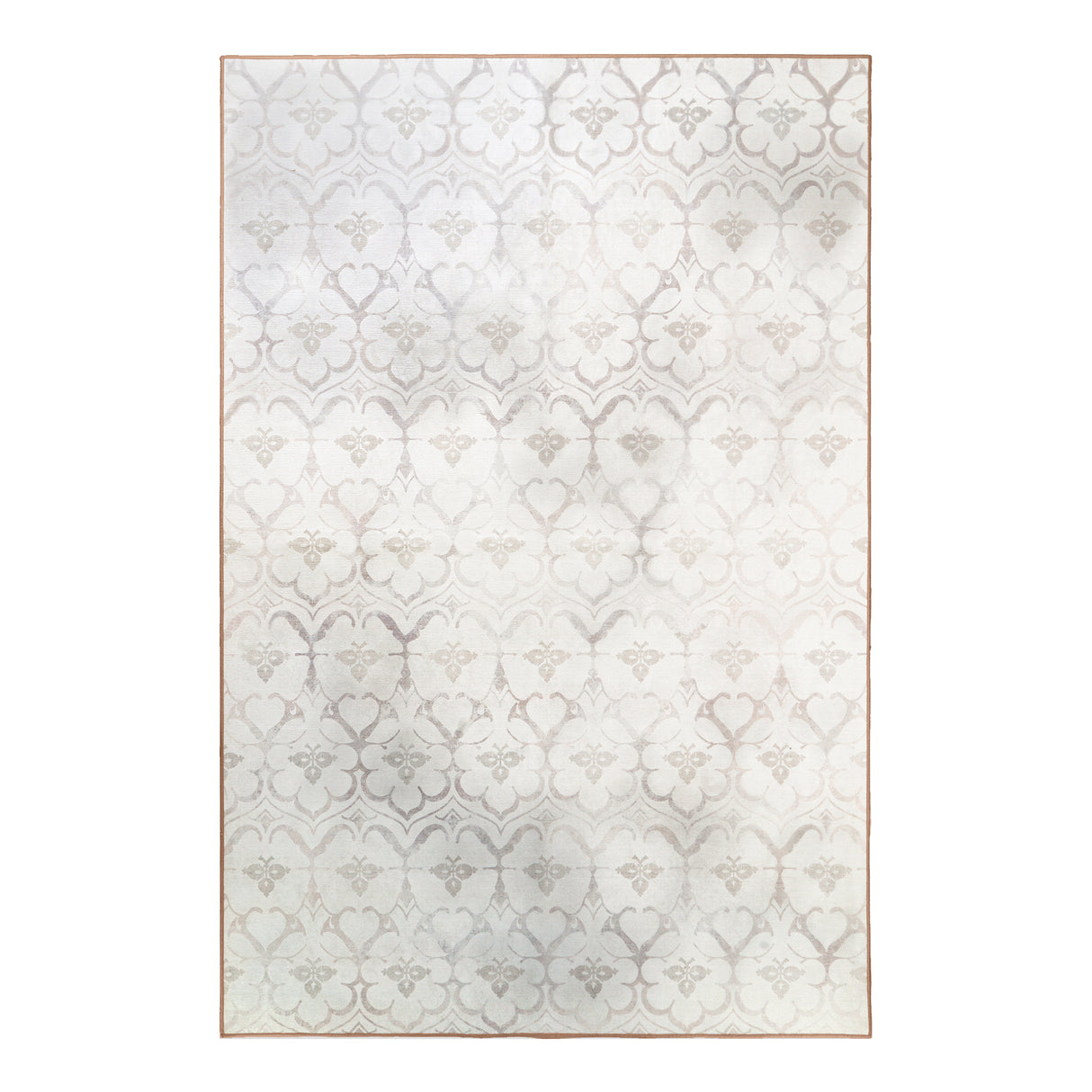 Leilani Damask Ivory Washable Rug