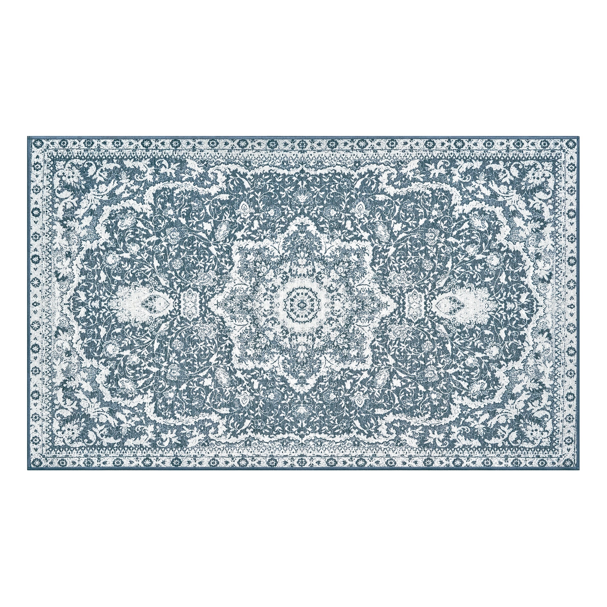 Parviz Blue Kitchen Washable Rug