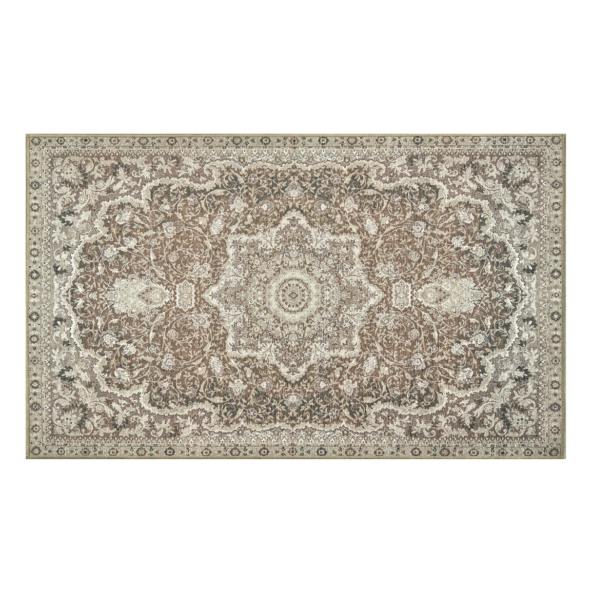 Parviz Brown Washable Rug