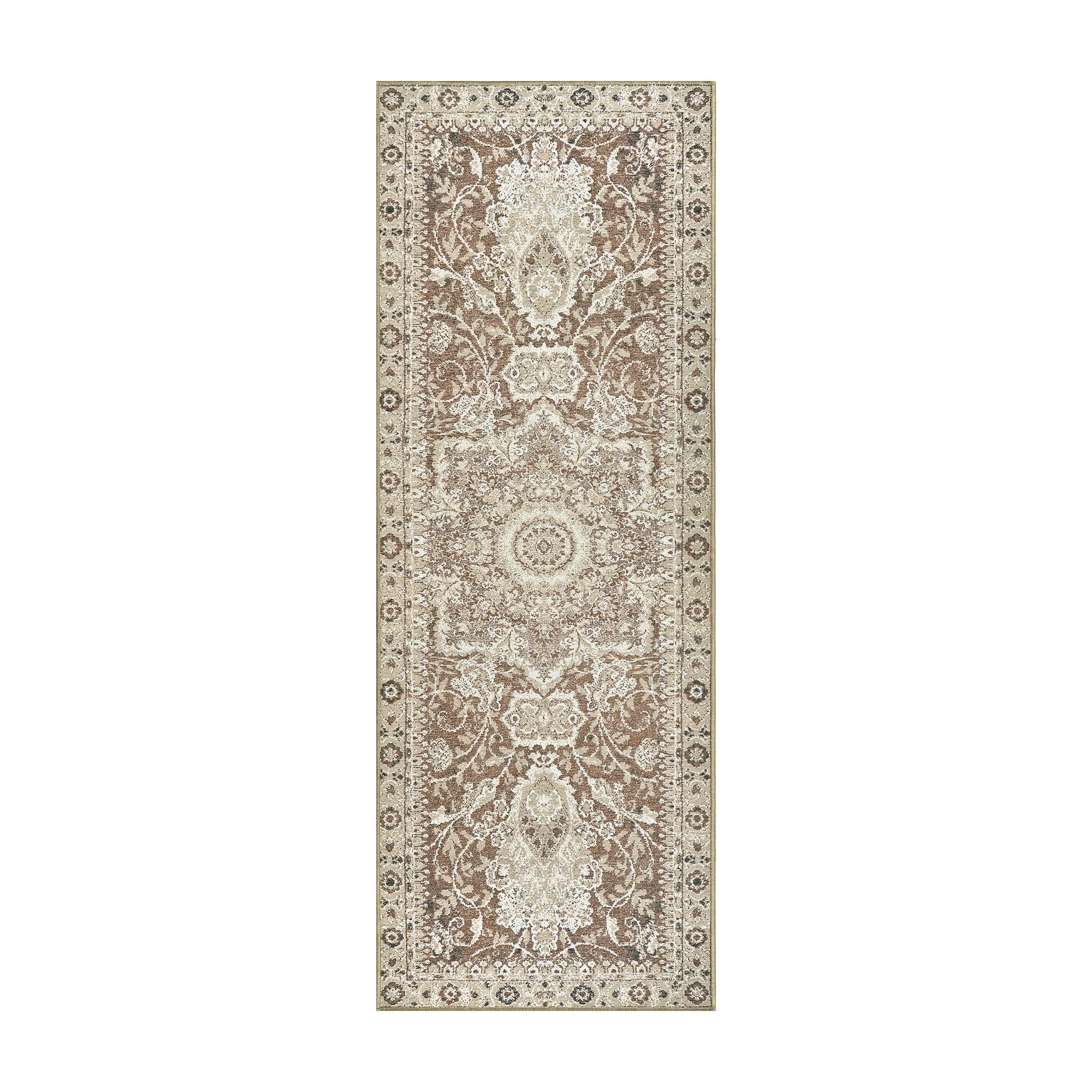 Parviz Brown Kitchen Washable Rug
