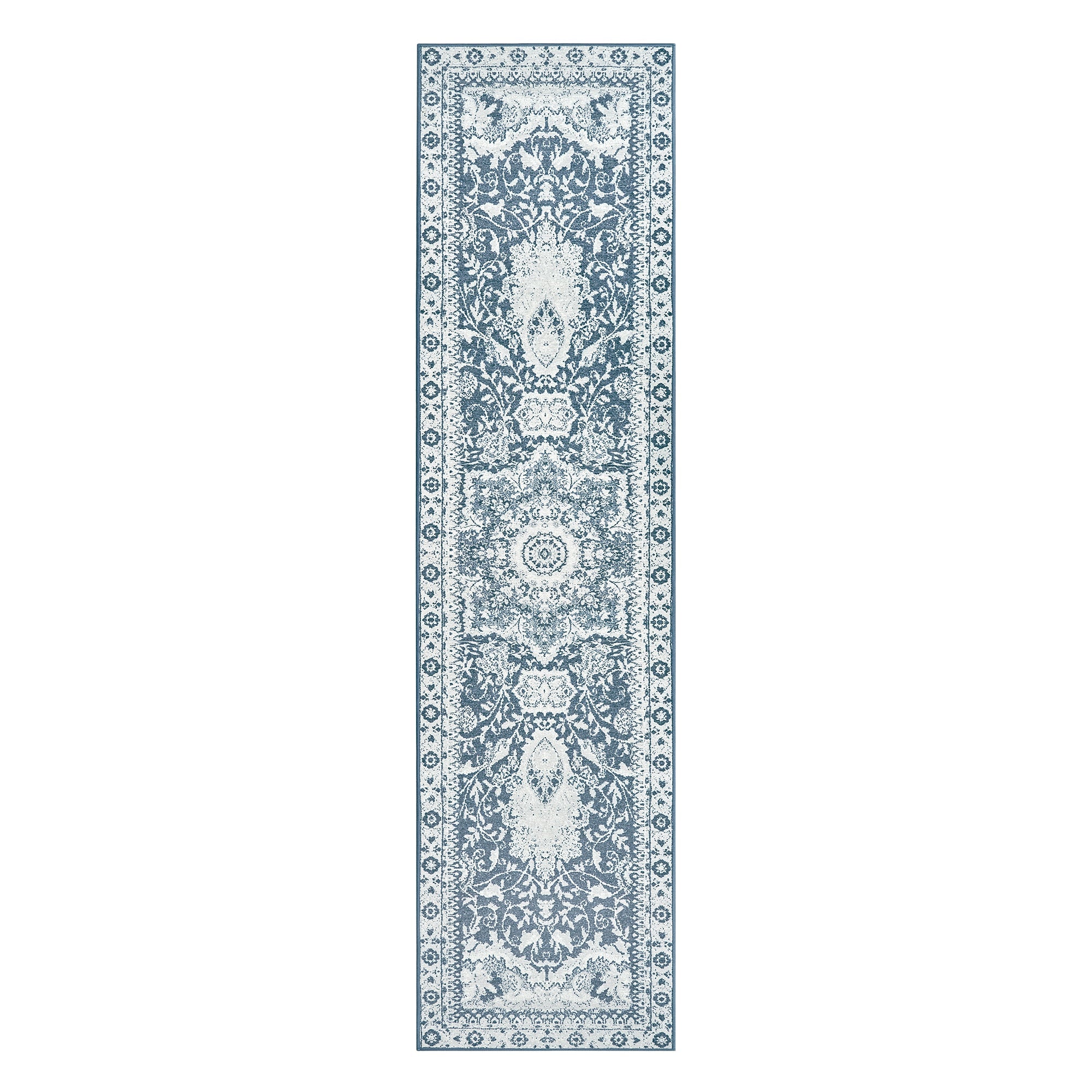 Parviz Blue Kitchen Washable Rug