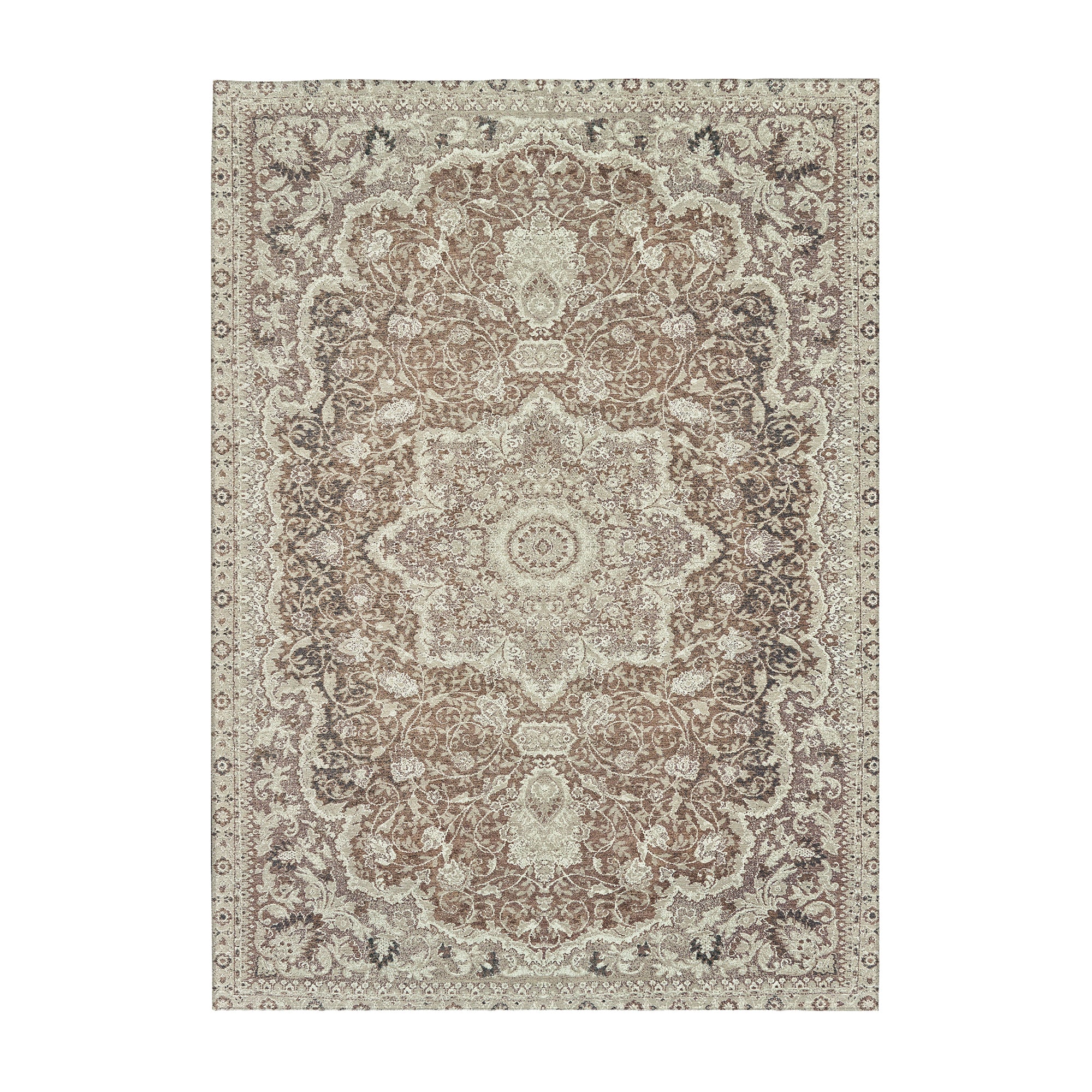 Parviz Brown Hallway Washable Rug
