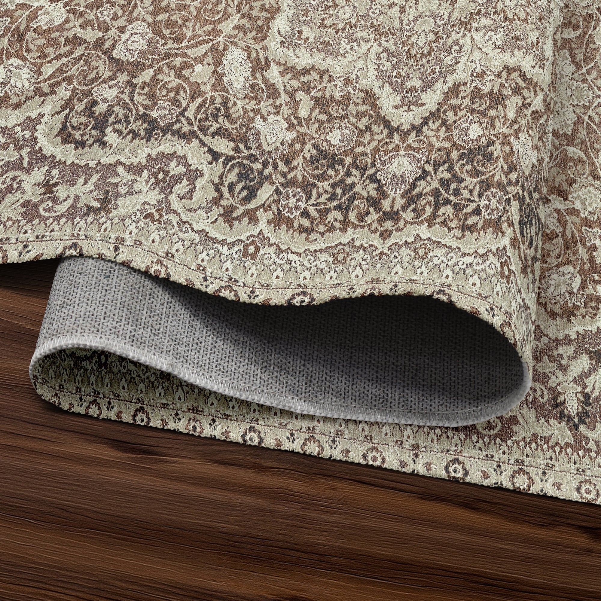 Parviz Brown Washable Rug