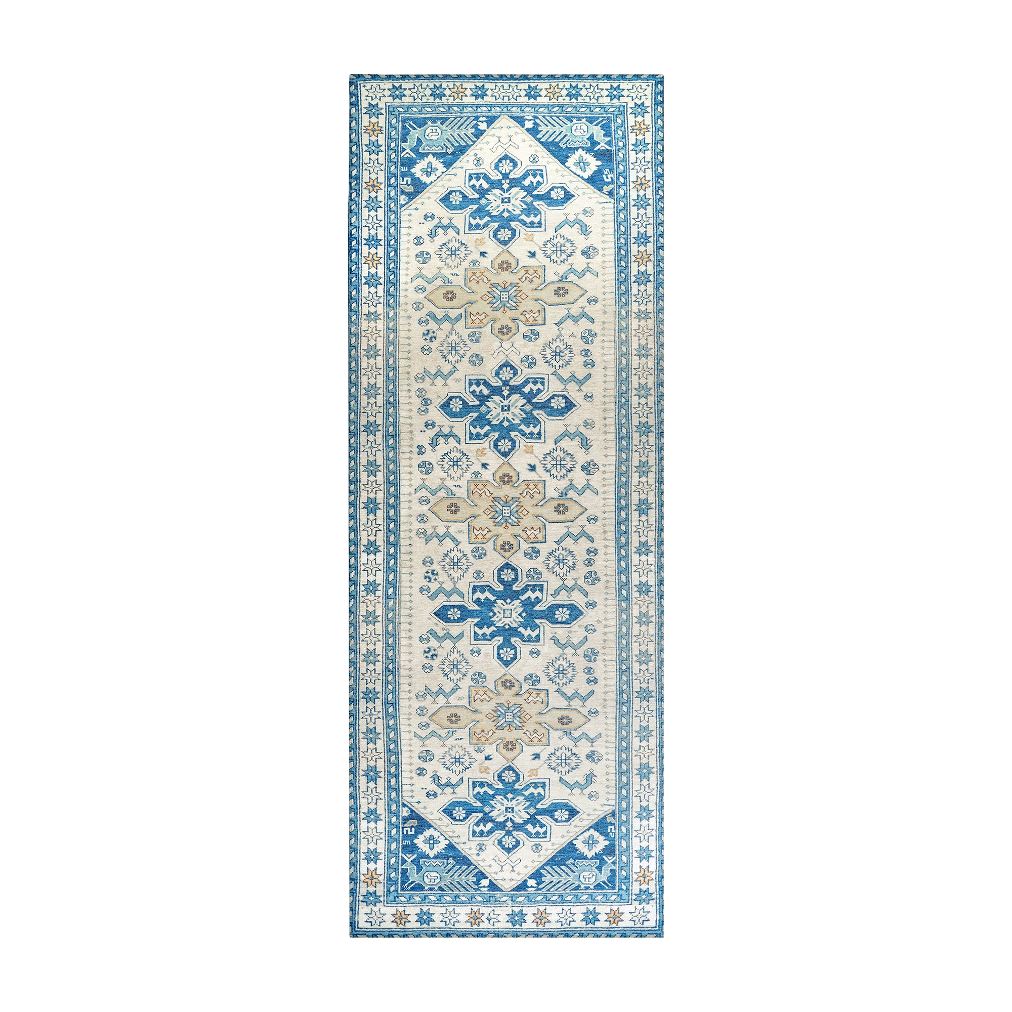 Saraz Blue Bedroom Washable Rug