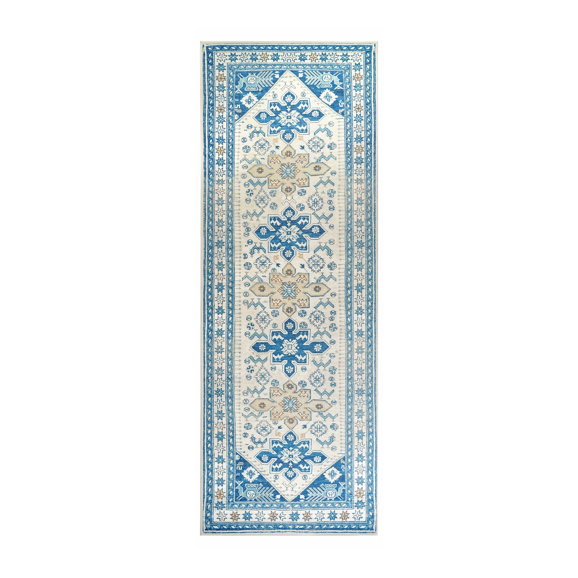 Saraz Blue Kitchen Washable Rug
