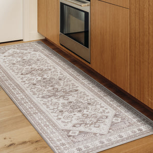 Saraz Grey Silver Washable Rug