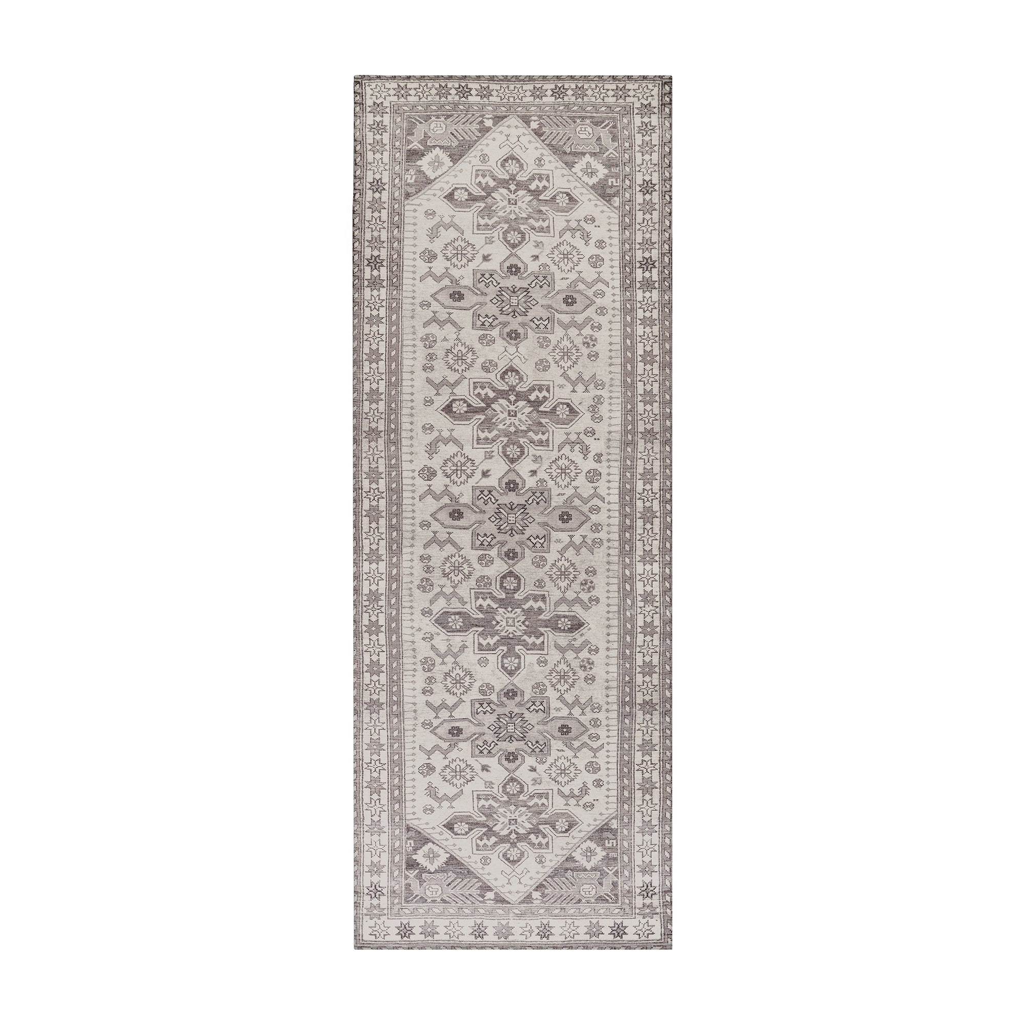 Saraz Grey Silver Washable Rug